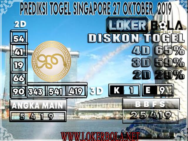 PREDIKSI TOGEL SINGAPORE LOKERBOLA 27 OKTOBER 2019