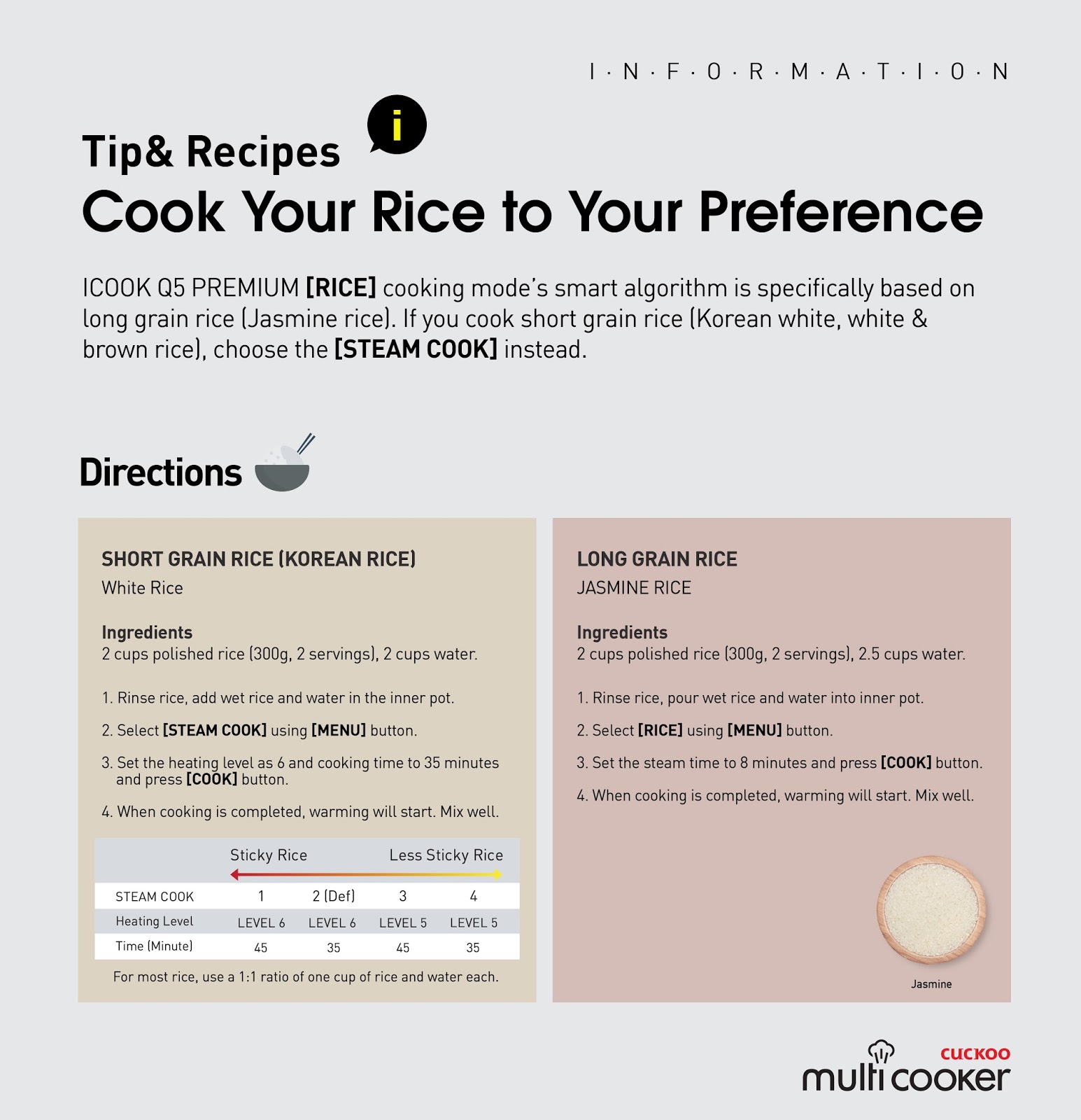 Tip& Recipes_Cook Your Rice to Your Preference_Cuckoo Multi Cooker