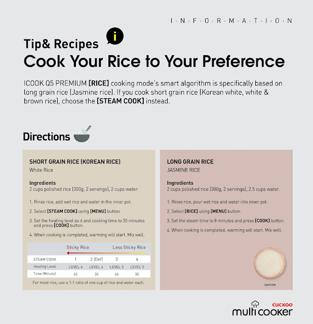 Tip& Recipes_Cook Your Rice to Your Preference_Cuckoo Multi Cooker
