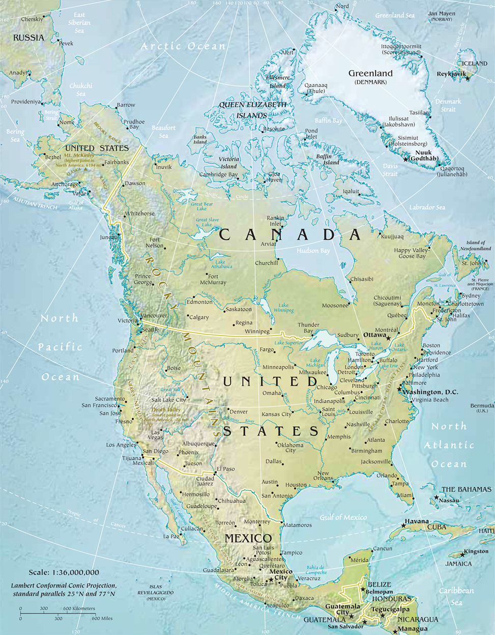 Am rica do Norte Mapas Geogr ficos - NORTH AMERICA (5)