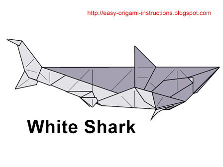 Оригами акула из бумаги схема