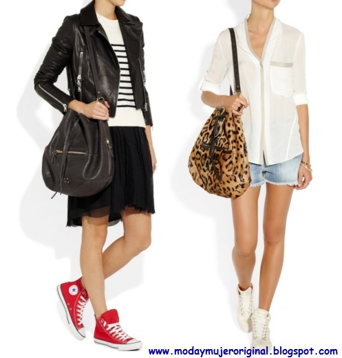 Como vestir Sport pero sin perder la elegancia bolsos grandes y tenis son una combinacion perfecta