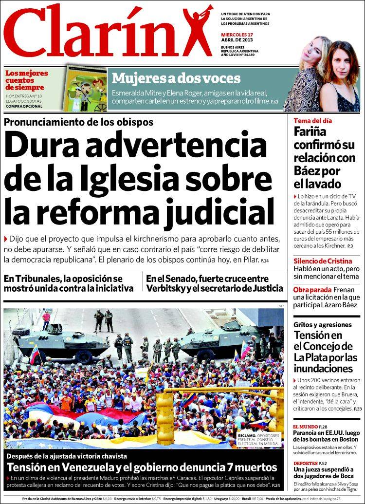 NOTICIAS DE OMEGA RADIO TITULARES DE LOS PRINCIPALES DIARIOS