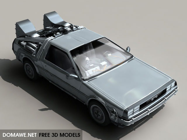 Domawe Net Delorean In Back To The Future Free 3d Model