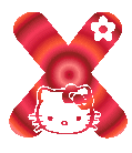 Alfabeto animado de Hello Kitty que cambia de colores X.