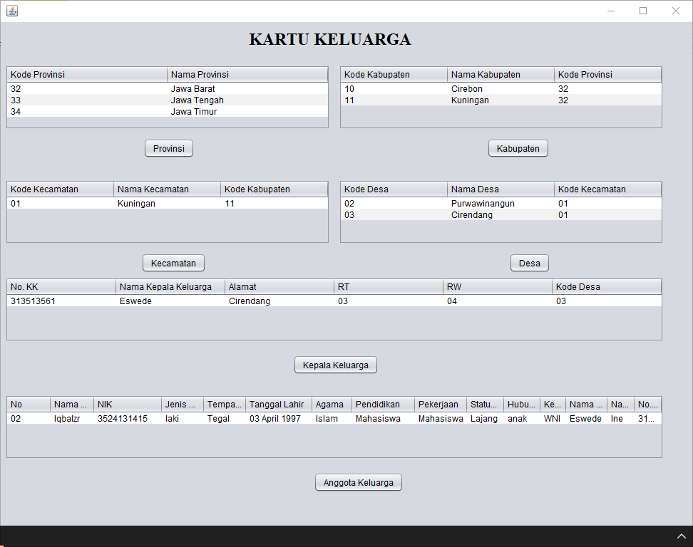 Membuat Form Kartu Keluarga
