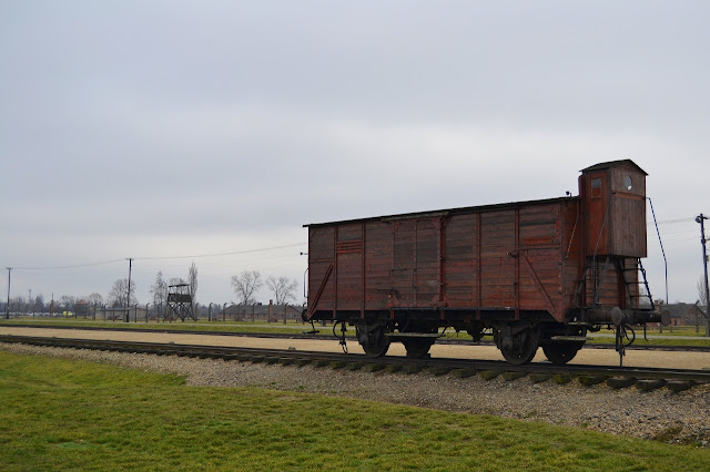 Tren de carga en el que los prisioneros llegaban al campo