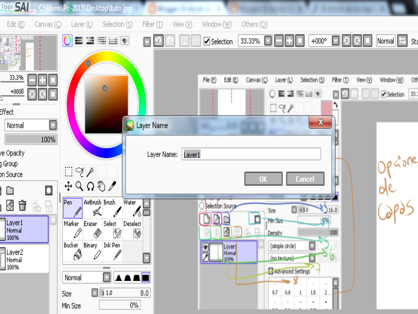 Tutorial paint tool sai para principiantes parte 2 capas