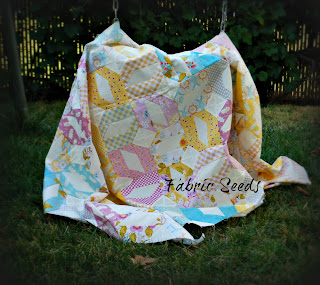 Patchwork quilt top at Fabric Seeds