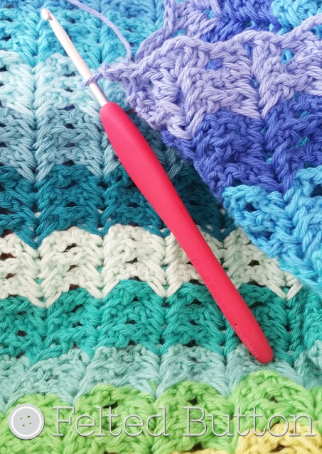 Illuminations Blanket by Susan Carlson of Felted Button (WIP using Scheepjes Cotton 8 Yarn)