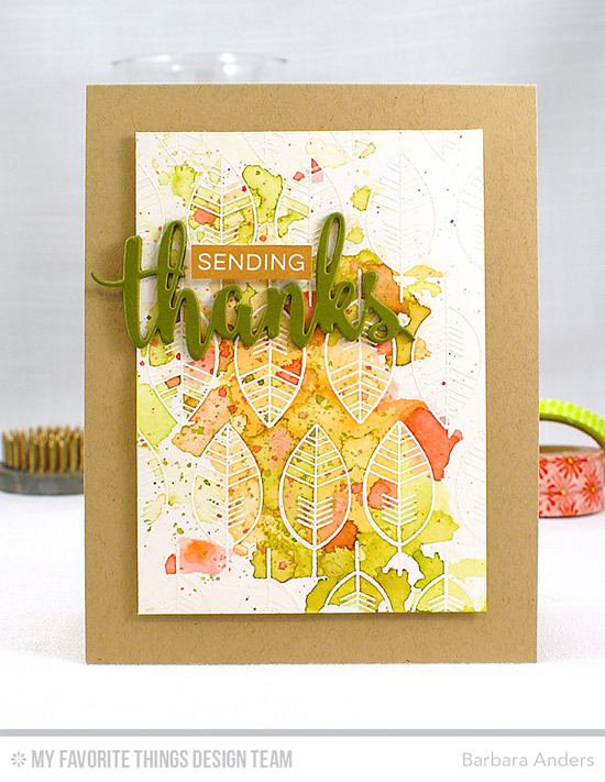 Handmade card from Barbara Anders featuring Label Maker Sentiments and Lisa Johnson Designs Geometric Greenery stamp sets and Thanks & Hello Die-namics #mftstamps
