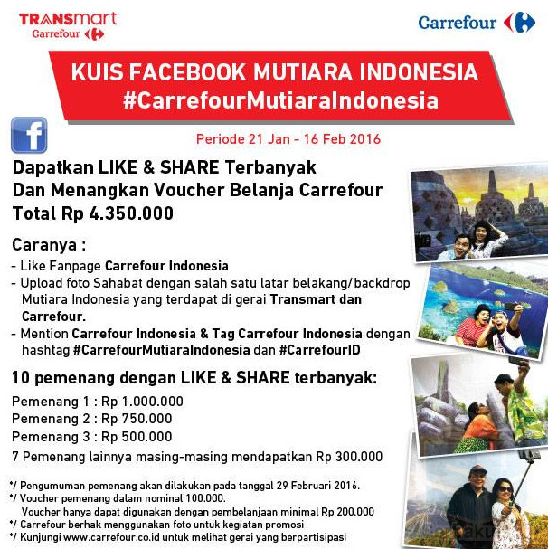 Kontes Carrefour Mutiara Indonesia Berhadiah Jutaan Rupiah Kontes Carrefour Mutiara Indonesia Berhadiah Jutaan Rupiah
