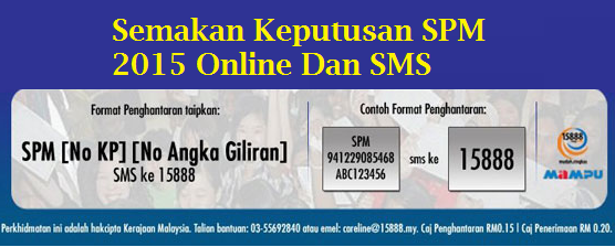 Semakan Keputusan SPM 2015 Online Dan SMS Semak Keputusan SPM 2015 Online SMS