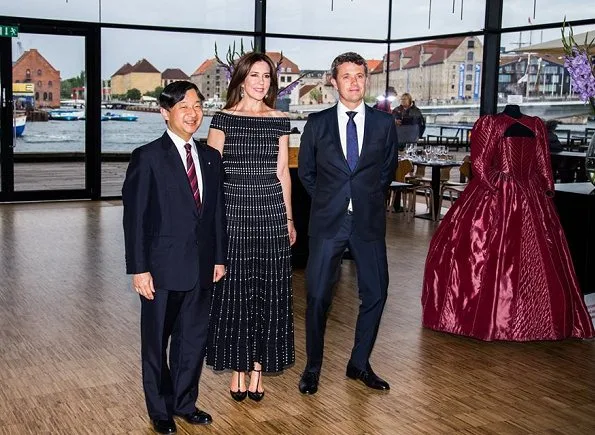 Crown Princess Mary wore Alexander McQueen Long Off Shoulder Knit Dress, Sergio Rossi Clutch, Gianvito Rossi Pumps