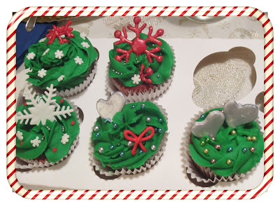 CupCakes decorados navidad con fondant y glasa