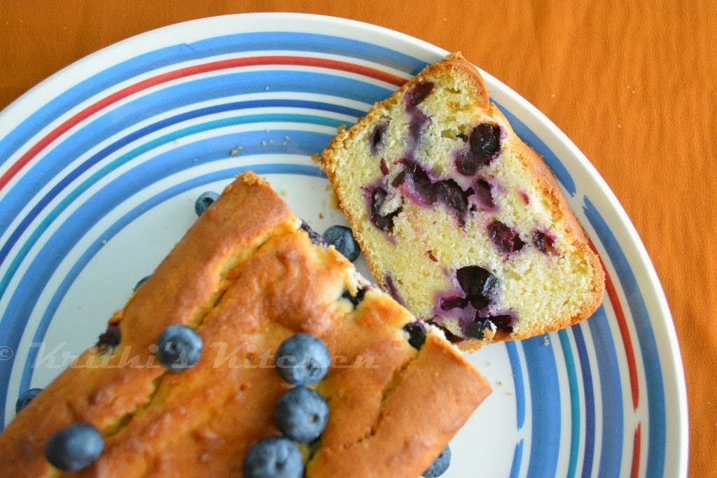 Krithi's Kitchen Orange Blueberry Loaf Cake Eggless Cake Recipes