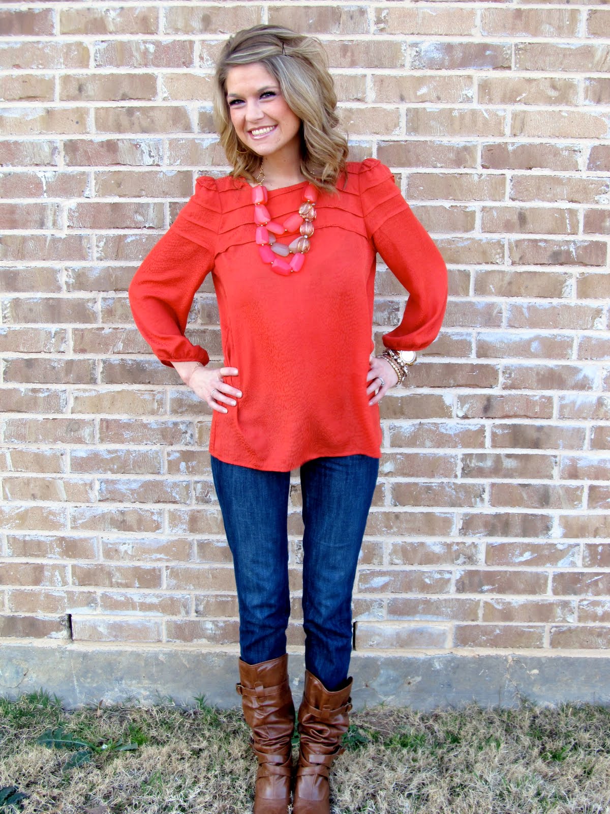 PB+J Babes: WIWW: Layers of Coral & Slouchy Boots