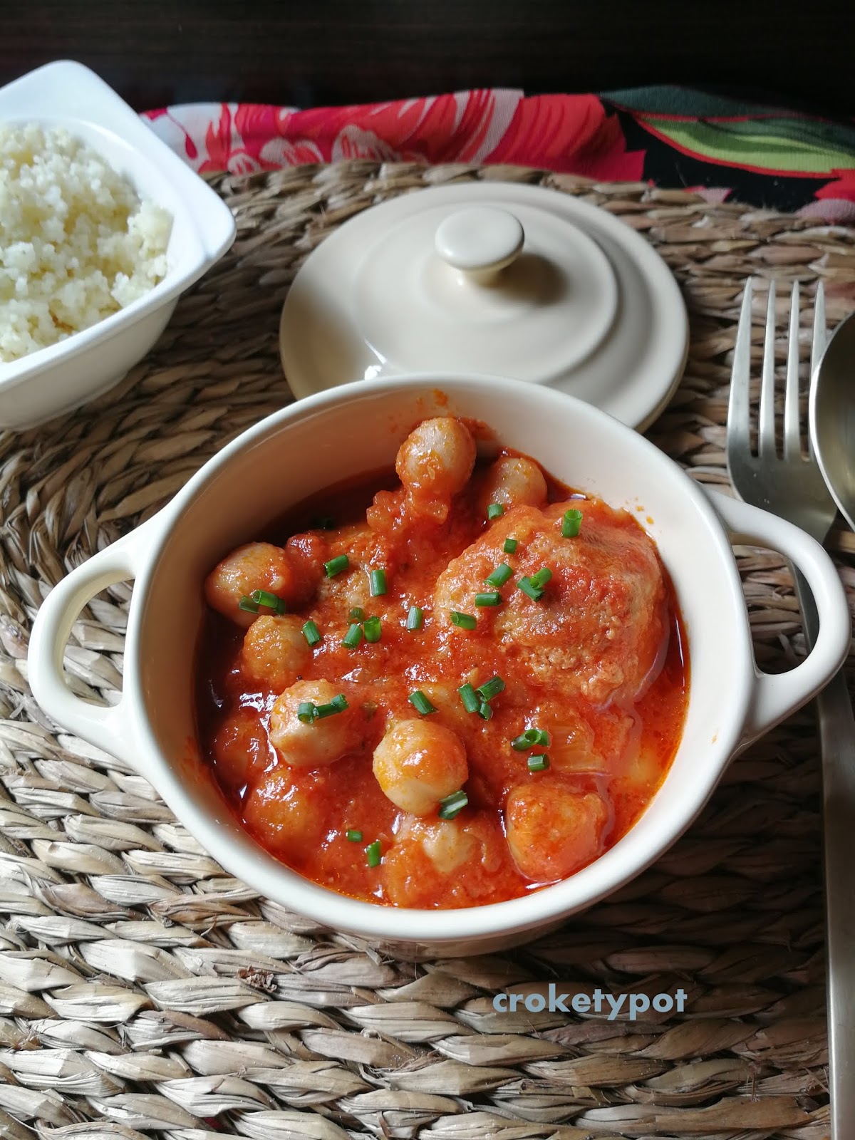 CROKETYPOT GARBANZOS CON ALBÓNDIGAS. Slow cooker.