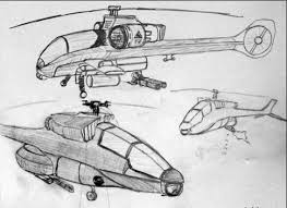 helikopter karakalem cizimleri