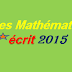 capes Mathématique écrit 2015