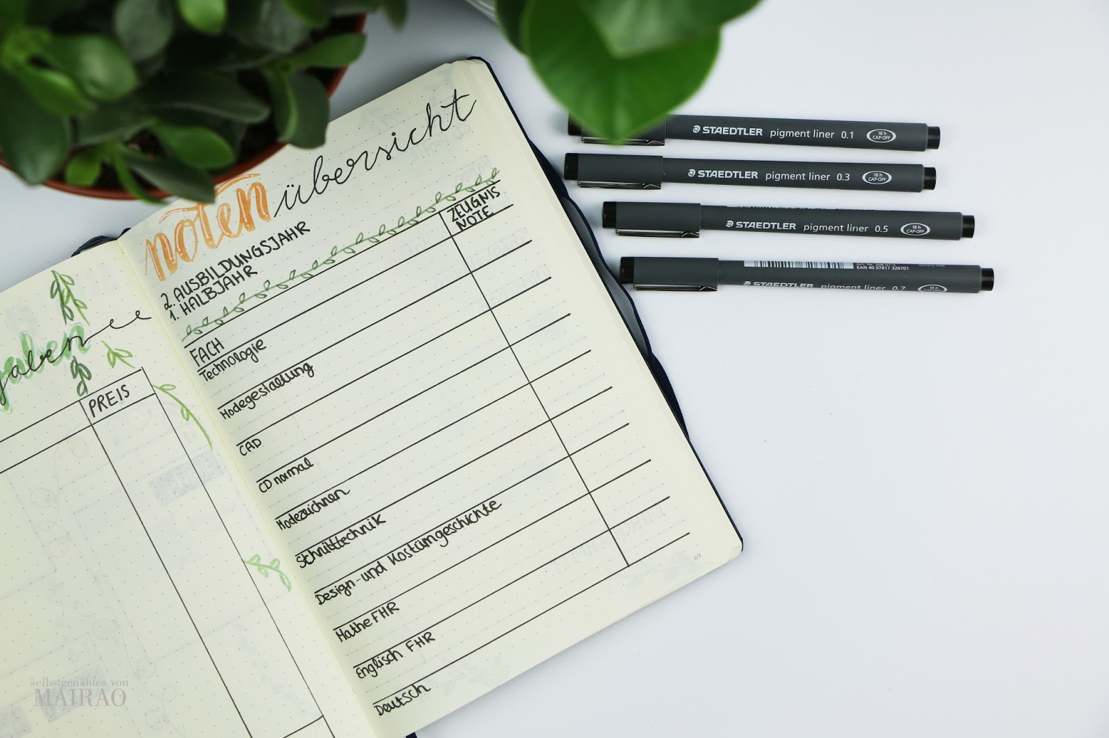 Bullet Journal - Stifte - Mairao
