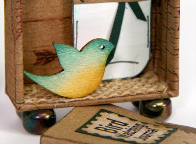 Adorable matchbox birdhouse made by Kay Williamson with the Club Scrap Adirondacks collection! #clubscrap