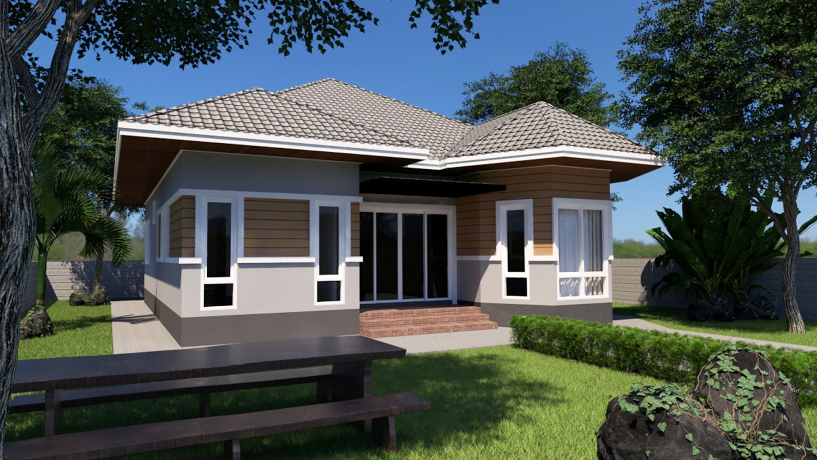 When it is time to build a house for your own family, it is important to consider their needs and get as many ideas you can for your plan. For a family with two or more children, a house with three bedrooms can be considered perfect or ideal family home. How about the design of the house? Do you love a spacious so that you and your family can freely move around? Aside from being a comfortable home, we also want a house with a timeless design so it will remain stylish for a long period of time right?  If you are looking for that kind of house, you may get some ideas in this post! We compiled 22 houses with floor plans designed to have two to three-bedrooms to meet the needs of the family. All are projects of ubon338.com in Thailand.
