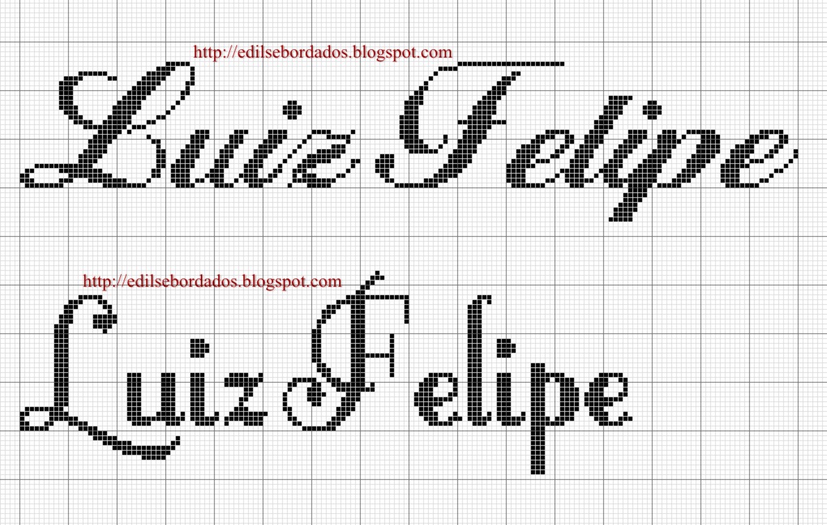 Nomes em ponto cruz!