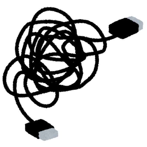 絡まったusbケーブルのイラスト かわいいフリー素材集 いらすとや