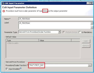 Input parameter based on procedure of type Date