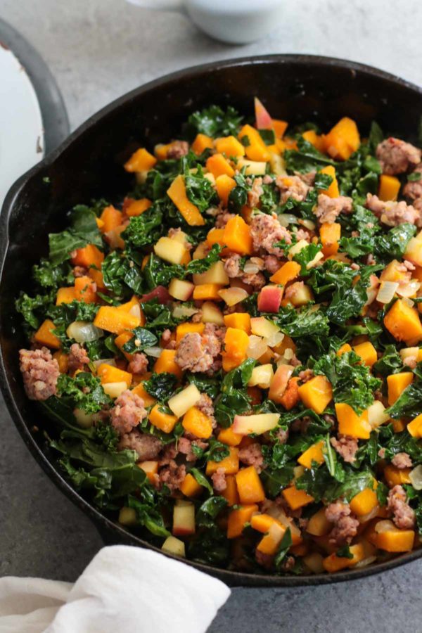 The Low Carb Diabetic Butternut squash & apple hash with ground/minced