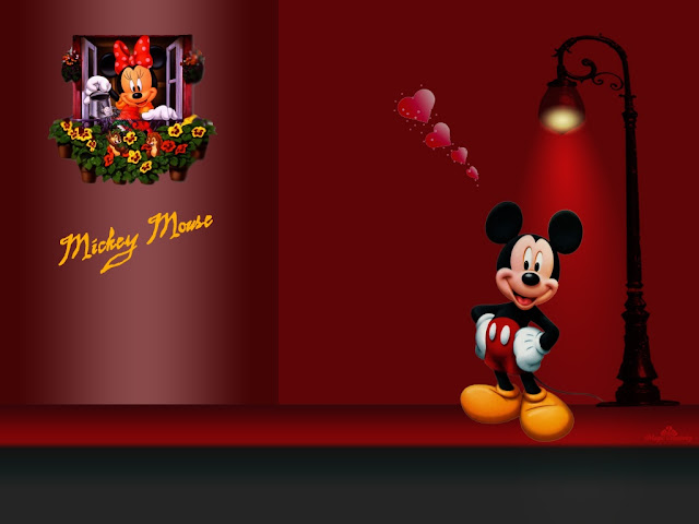 Para hacer invitaciones, tarjetas, marcos de fotos o etiquetas, para imprimir gratis de Mickey y Minnie Enamorados.