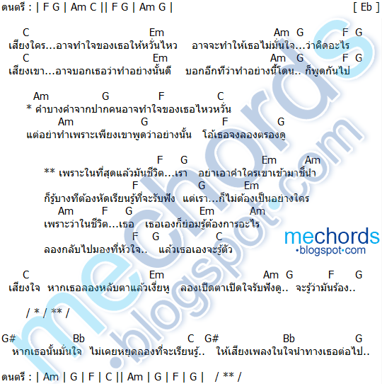 คอร์ดเพลง-เสียงในใจ-ปั๊บ, โอม