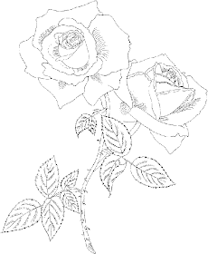 Flower Coloring Pages: Roses Flower Coloring Pages