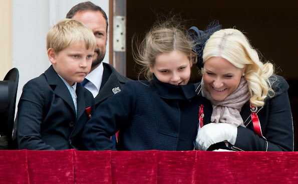 King Harald and Queen Sonja, Crown Prince Haakon of Norway and Crown Princess Mette-Marit of Norway with Princess Ingrid Alexandra, Prince Sverre Magnus and Marius Borg Høiby