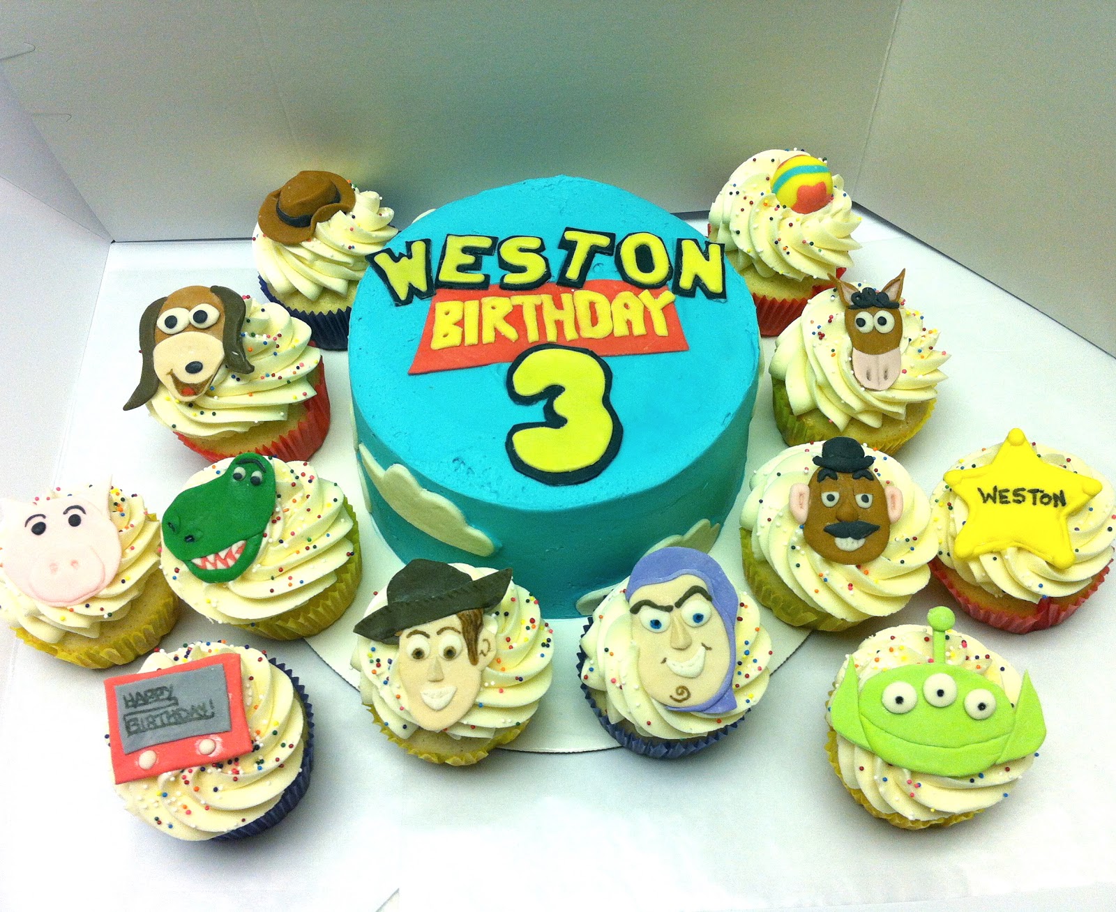 Kt's Confections Toy Story Cake and Cupcakes!