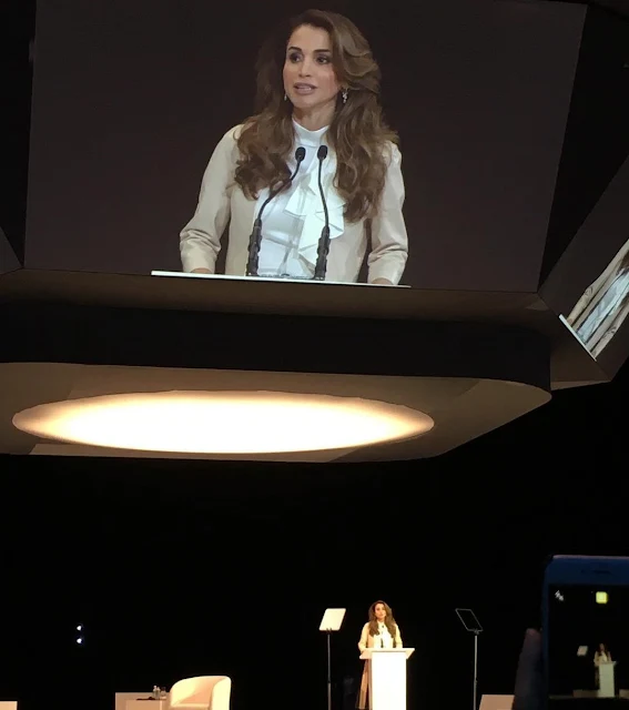 Queen Rania of Jordan attended the opening of the Global Women's Forum