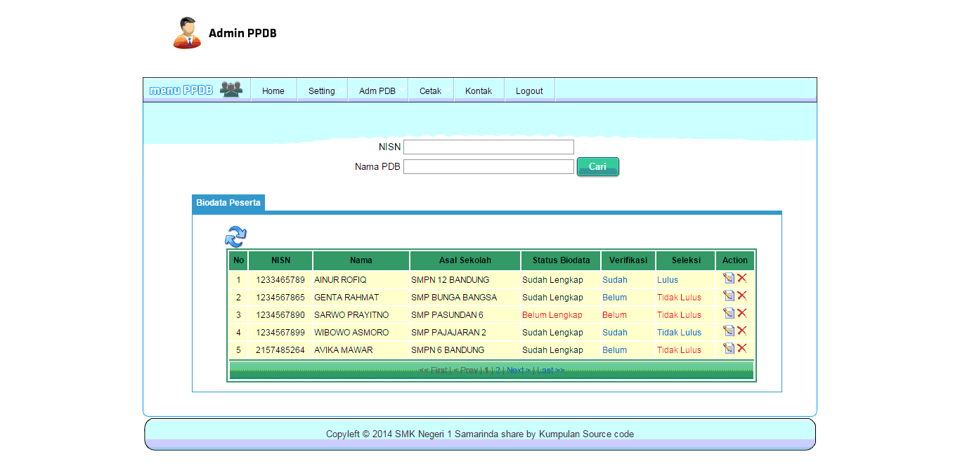 Source php Aplikasi PPDB Online SMA/MA/SMK - Source Code ID