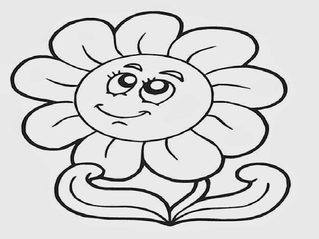contoh gambar bunga matahari anak mewarnai