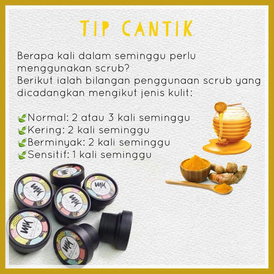 MK BEAUTY SCRUB ( SCRUB KUNYIT MADU HOMEMADE) ISTIMEWA DAN TERBAIK