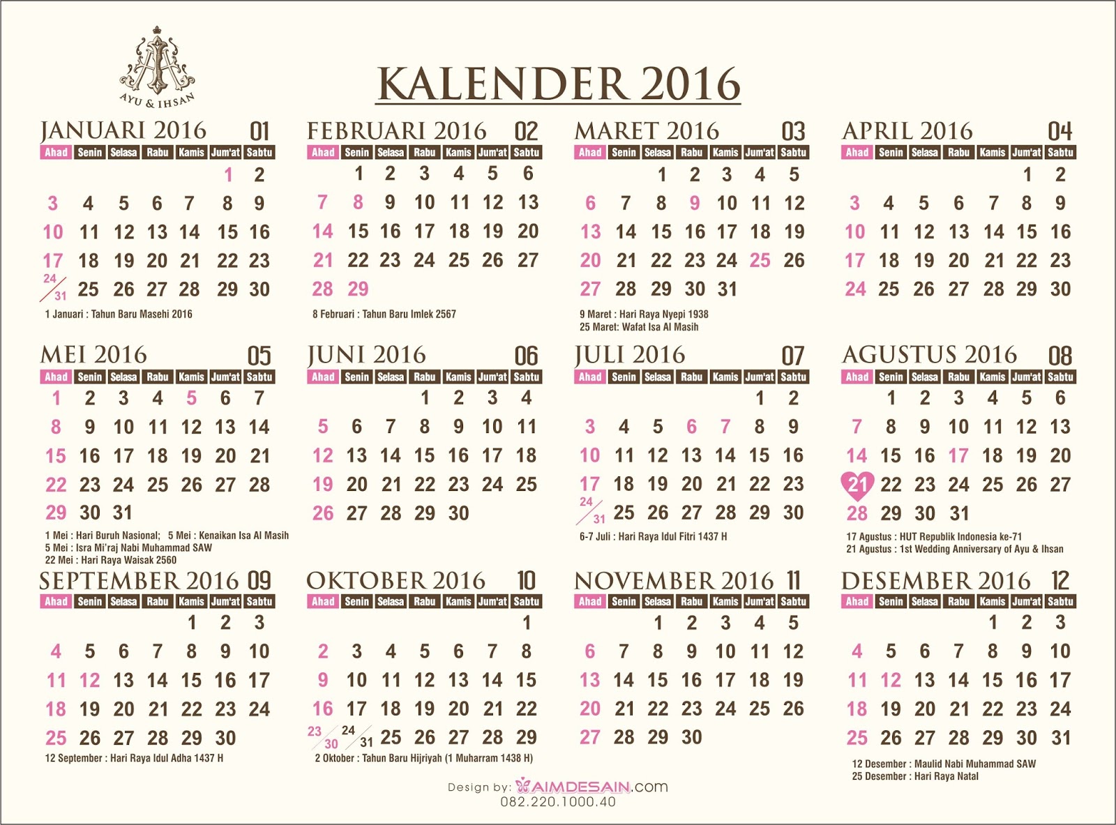 kalender 2016 indonesia lengkap - wood scribd indo