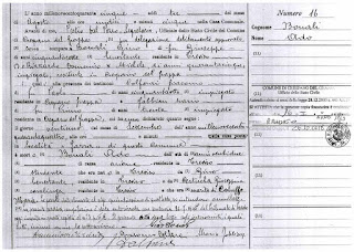 Atto di morte del partigiano Ado Bonali - Fratta di Crespano del Grappa, 21 settembre 1944