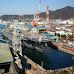Japanese Maritime Self-Defense Force's newest helicopter carrier JS Kaga in docks for maintenance