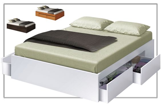 Modern storage bed frames are now popular in modern history. Bed frames are the base of whole bed with locker side storage bed, locker bed is a packing maximum usefulness maximize space. It combines a platform bed with attached side dresser with plenty of easy-access storage. Check 60 Incredible Queen-Sized Beds with Storage Drawers Underneath.