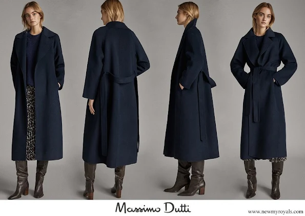 Meghan Markle wore Massimo Dutti handmade navy blue wool coat