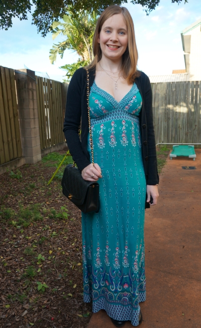 Away From Blue  Aussie Mum Style, Away From The Blue Jeans Rut: June Dress  Week: Printed Maxi Dress Day and Night with Ankle Boots