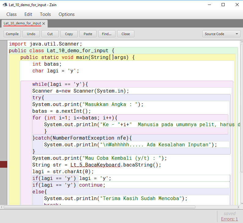 Java Script: Membuat Coding Demo For input Menggunakan BlueJ