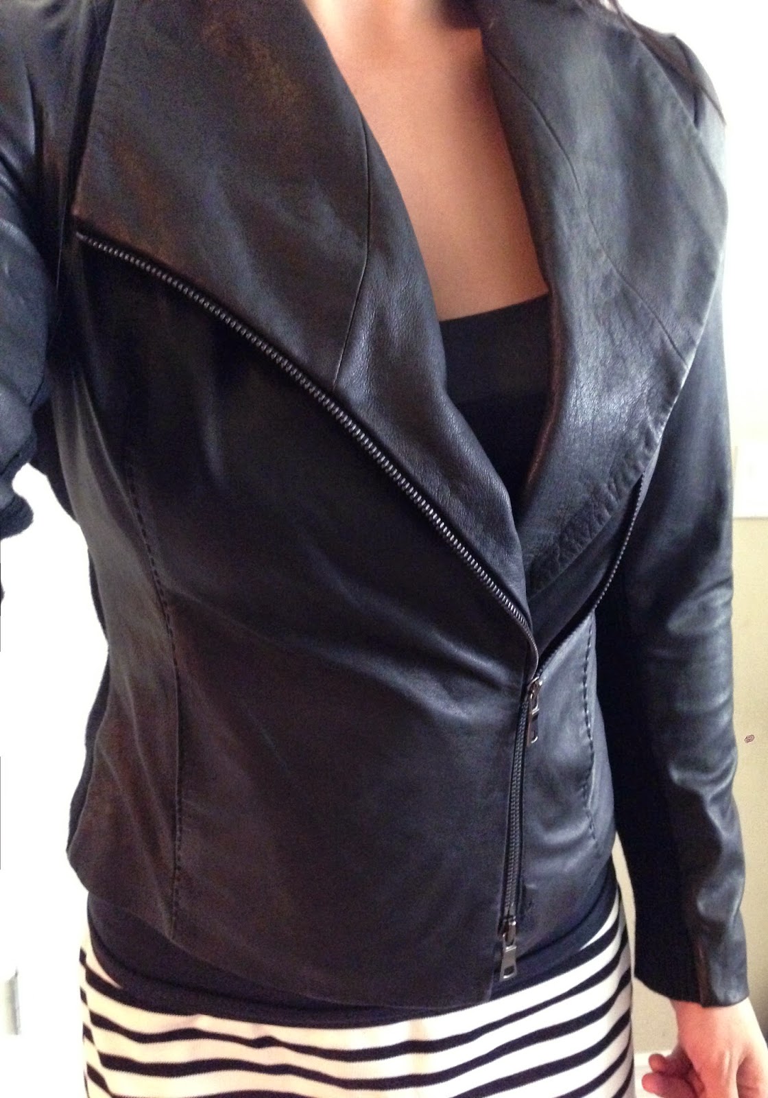 My Superficial Endeavors: Vince Leather Scuba Jacket in Black!