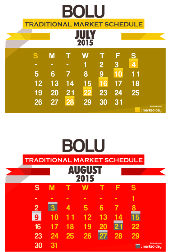 bolu traditional market schedule 2015