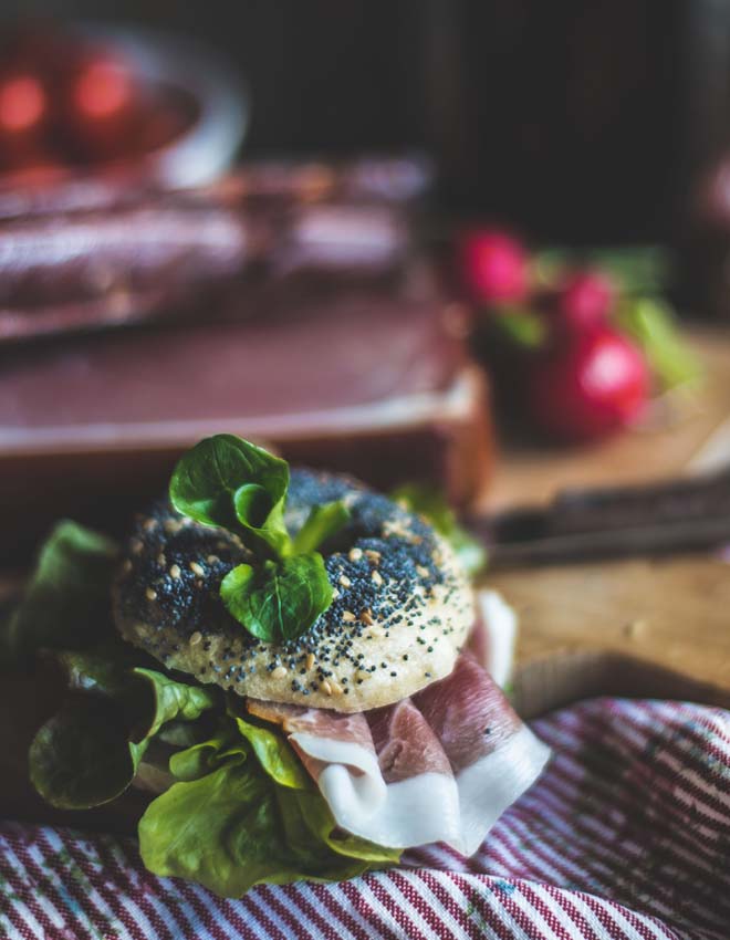 S-Küche : Schwarzwälder Schinken auf New York Style Mini-Bagel mit ...